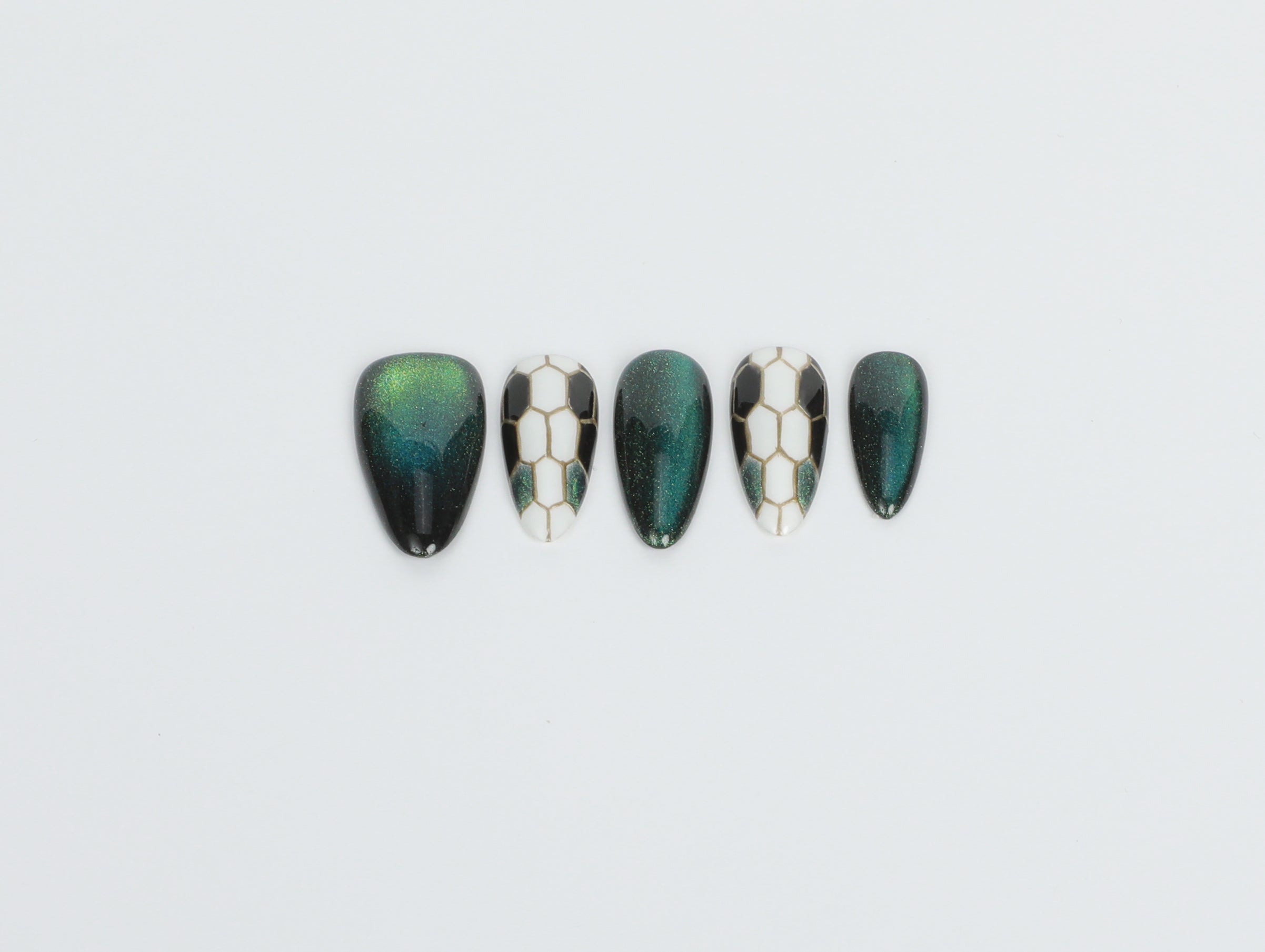 Green Serpent Luxe Press On Nails