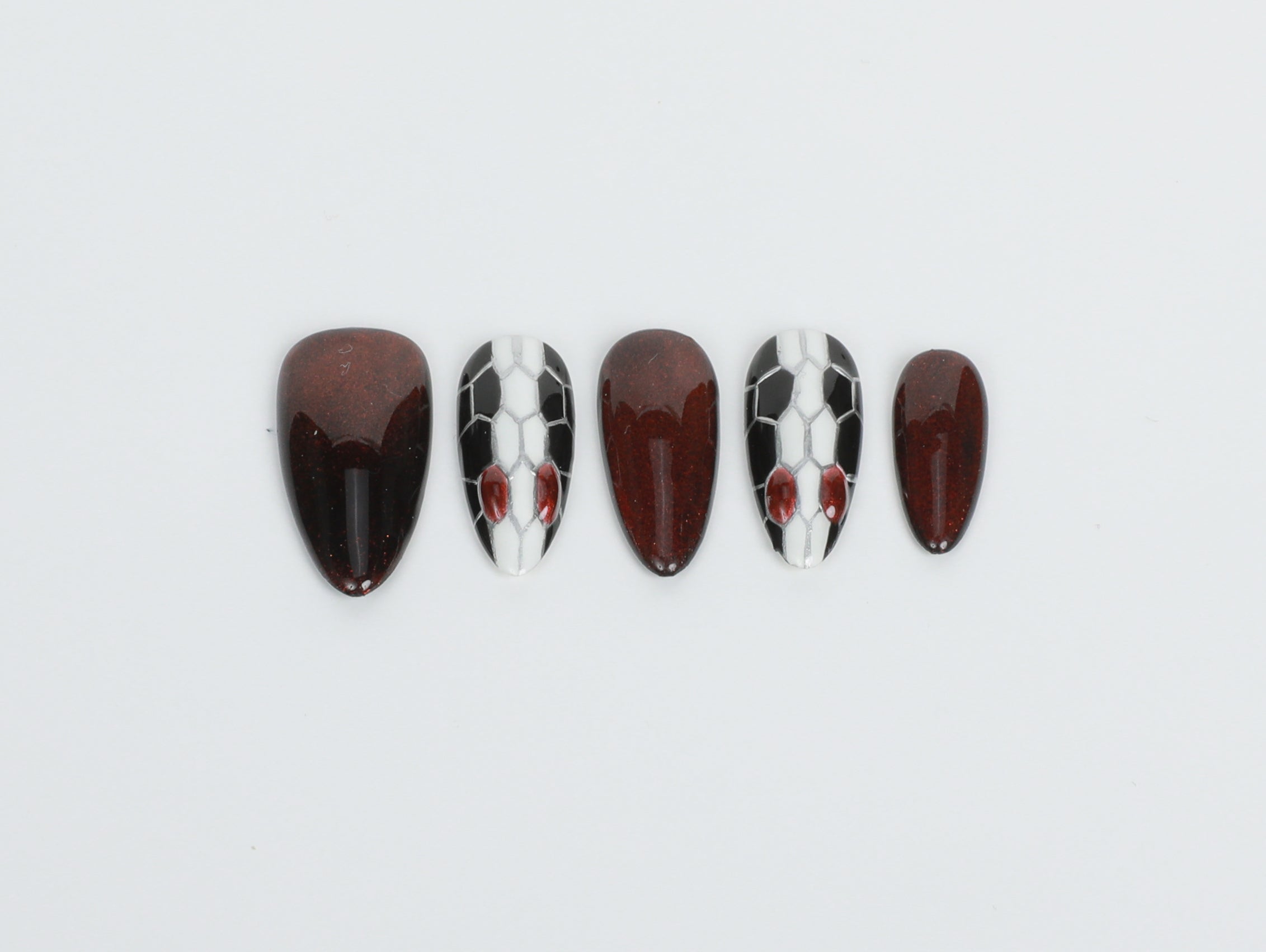 Red Serpent Luxe Press On Nails