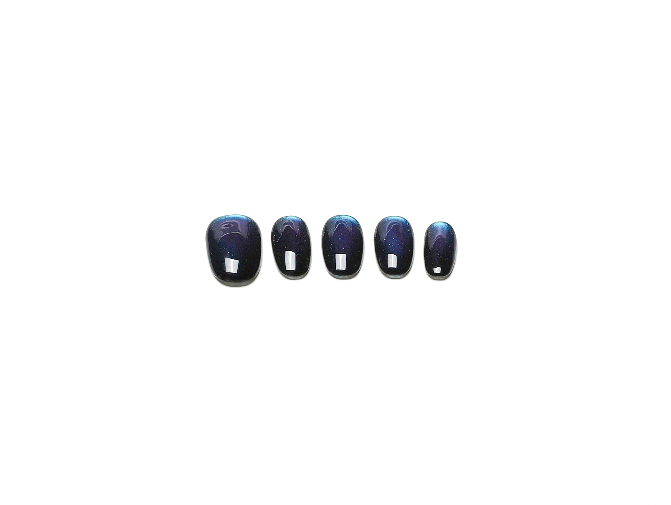 Blue Gems Cat Eye Press On Nails